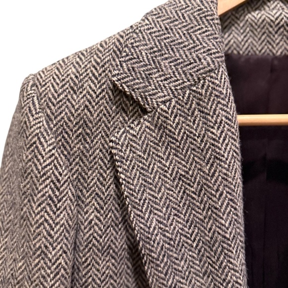 Manchester 100% Wool Womens Herringbone Blazer 14 (Runs Small Fits M) Vintage - Picture 3 of 15